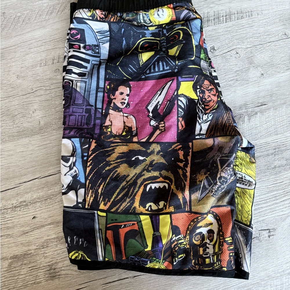 Star Wars Swim Trunks Size 2X Comic Strip All Over Print